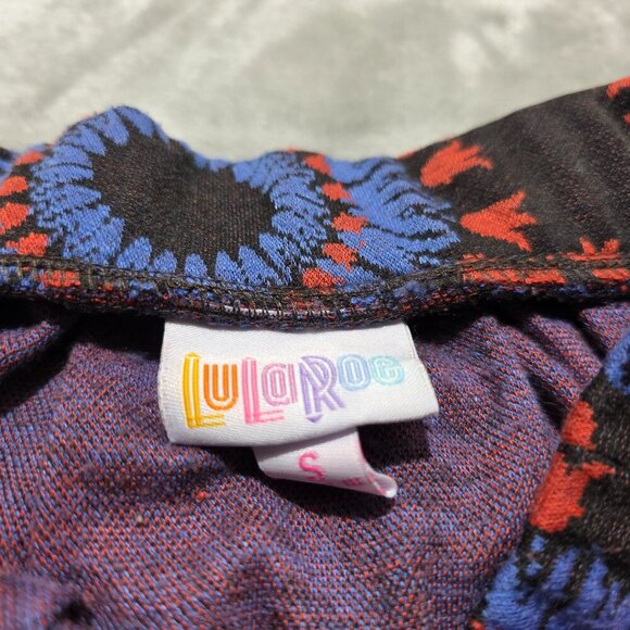 LuLaRoe Womens Pleated Pull On Skirt Size Small Black Red‎ Blue Stretch Midi - Picture 4 of 8